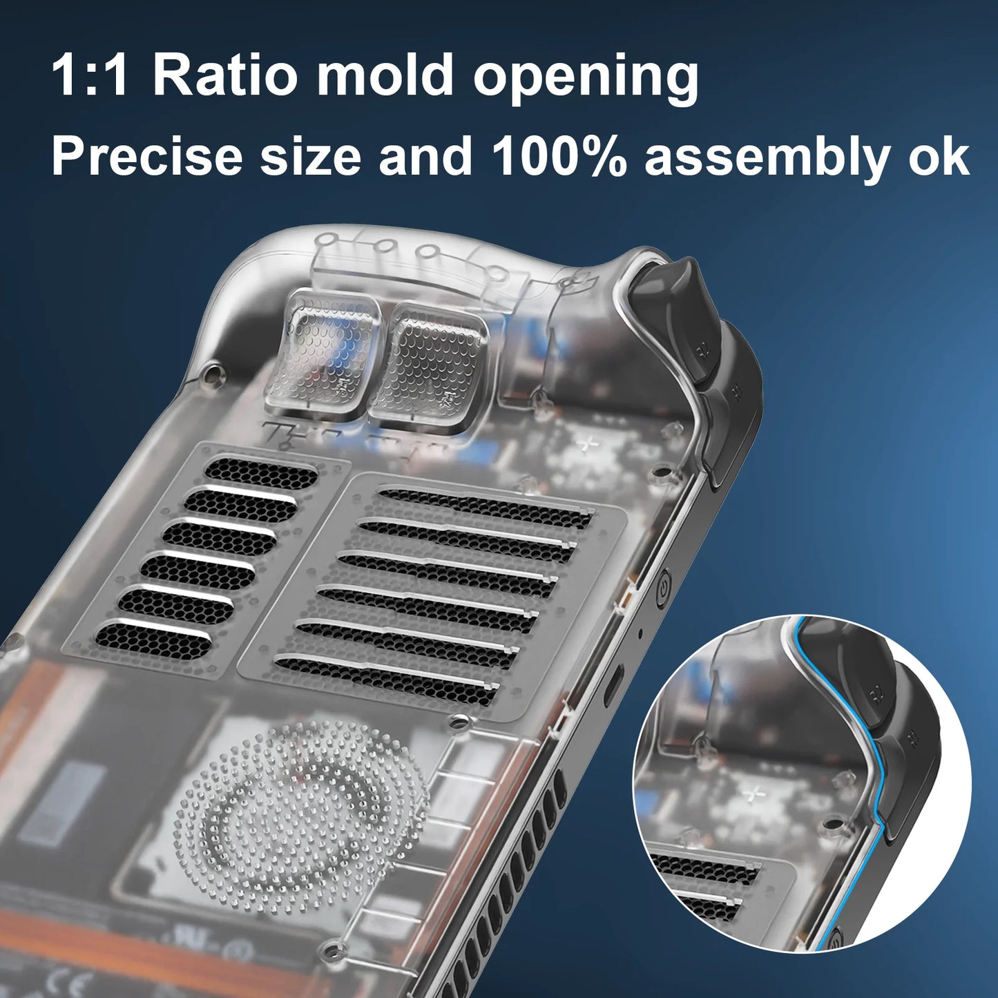 Kit de carcasa transparente de repuesto para consola Steam Deck