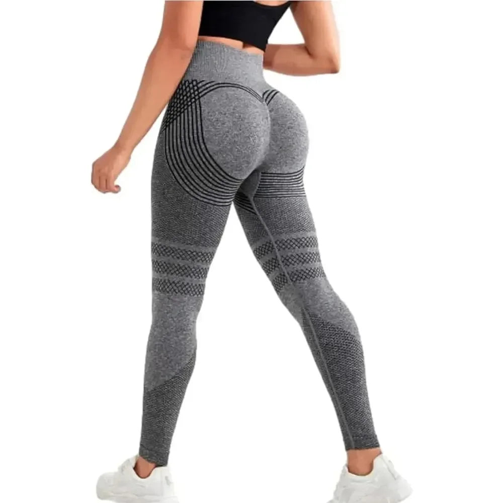 Compressive high-waist women's 3D leggings – seamless, butt-lifting, for gym & yoga
