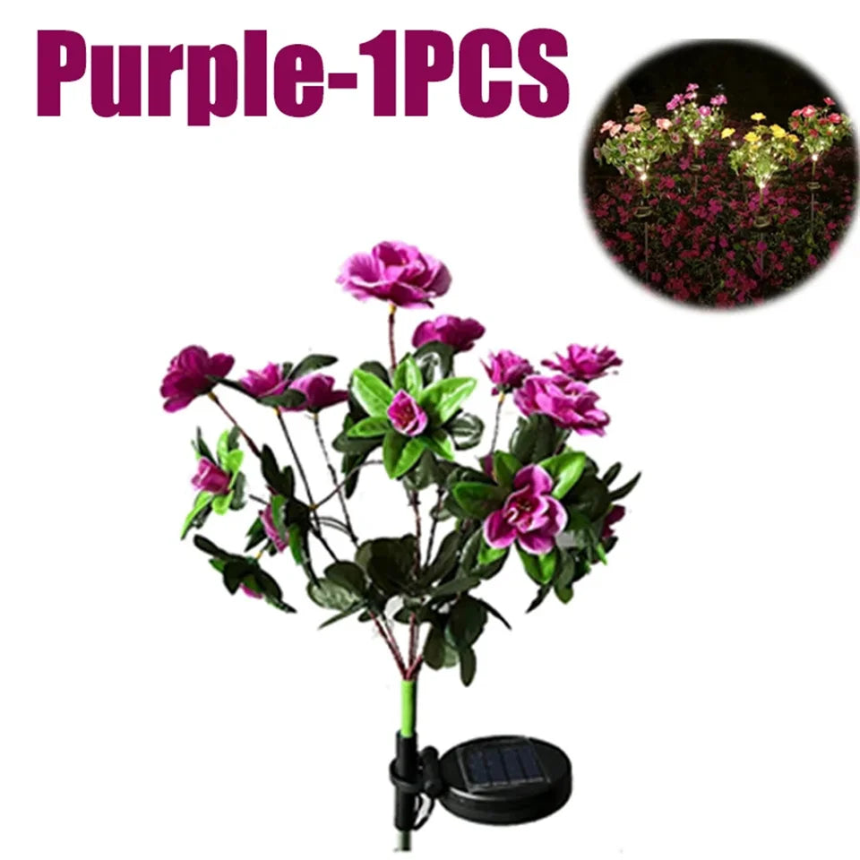 Luci Solari a Forma di Fiore Decorazione da Giardino LED Fiori di Azalea Illuminazione per Vialetti Esterni Idea Regalo Decorazione Festiva 2026