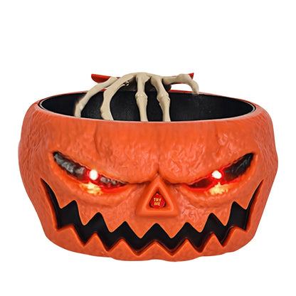 Halloween slikskål bevægelsessensor spøg med LED-øjne og skelet hånd, Halloween 2025 fest midtpunkt