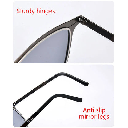 Polarisierte faltbare Sonnenbrille Ultraleichter Edelstahl Retro quadratischer Rahmen Sommer 2026 Reise-Essential