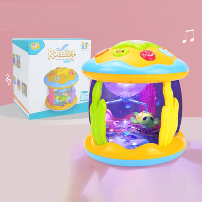 Giocattolo per il Tummy Time 4 in 1 per Bambini - Regalo Musicale Sensoriale di Animali Marini per l'Apprendimento Precoce
