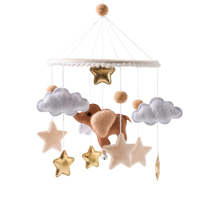 Wooden Felt Animal Crib Mobile With Soothing Calming Music