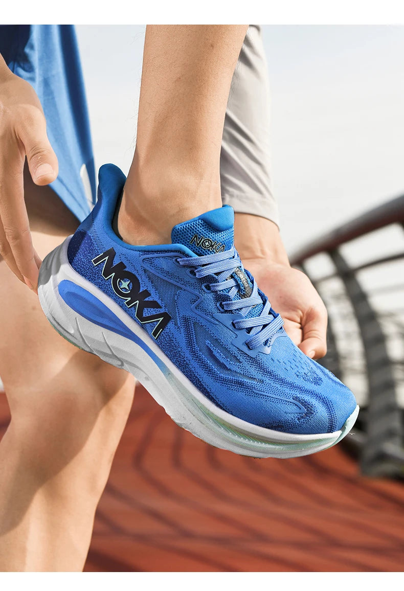 Breathable lightweight men's running shoe – flyknit upper, rubber outsole, spring autumn sport