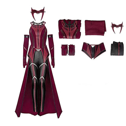 Scarlet Witch cosplay komplett kostyme kappe bukser