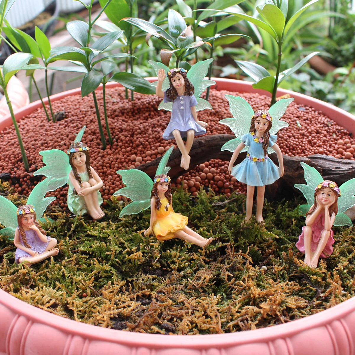 Set di 6 Figurine da Giardino Fatato Vaso Bonsai Micro Paesaggio Decorazione Scena Fiabesca Regalo Estate 2026