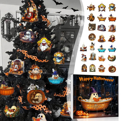 Calendario de Cuenta Regresiva de Halloween 24 Fantasmas de Acrílico Decoración