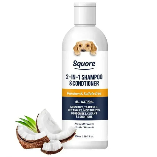 Natural 2-in-1 Puppy Shampoo & Conditioner - Moisturizing Pet Grooming Care for Sensitive Skin