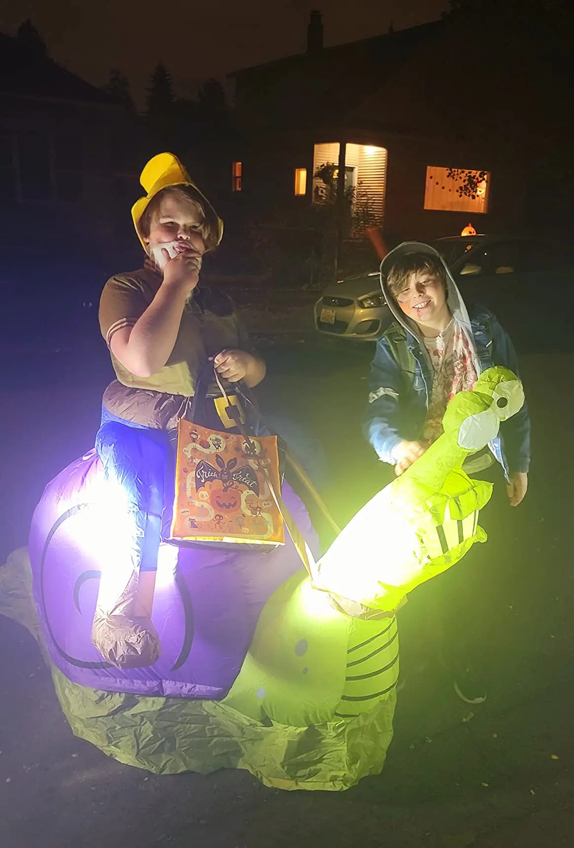 Grappig opblaasbaar bereden slakkenkostuum, dierencosplaypak voor volwassenen en kinderen, Halloween en carnaval 2026