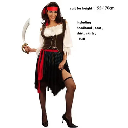 Pirates of the Caribbean Jack Sparrow Cosplay Costume Set for Men Women Halloween Carnival 2026