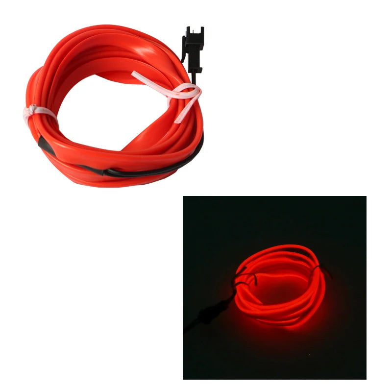 Flexible Neon Car Accessories LED El Wire Lights for Interior Automotive Decoration