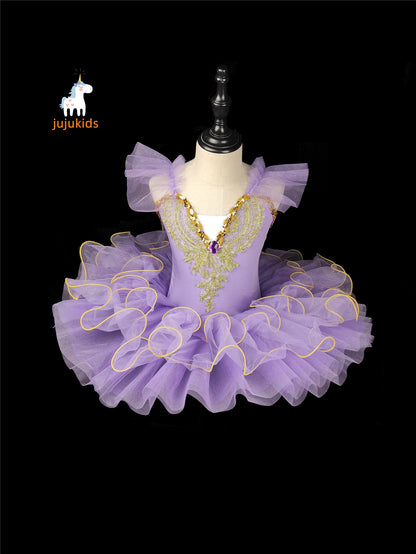 Tutu da balletto leggero per ragazze - stile pancake, poliestere, per spettacoli di recital