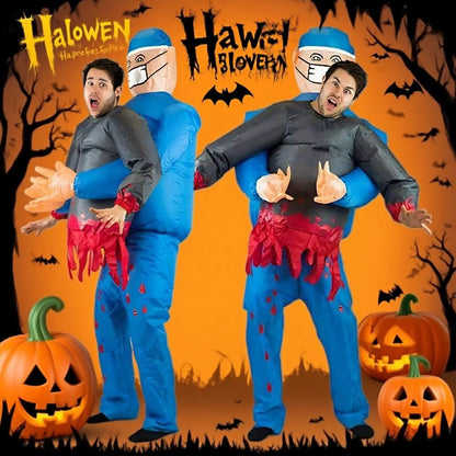 Opblaasbaar Halloween-cosplaykostuum voor volwassenen als chirurg die een patiënt draagt, voor verkleedfeesten 2026