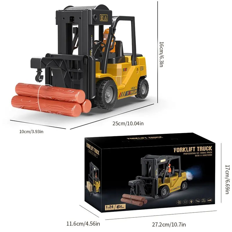 Remote Control Forklift Toy with Lights & Sounds 12-Channel 2.4GHz - RC Construction Vehicle for Ages 6+