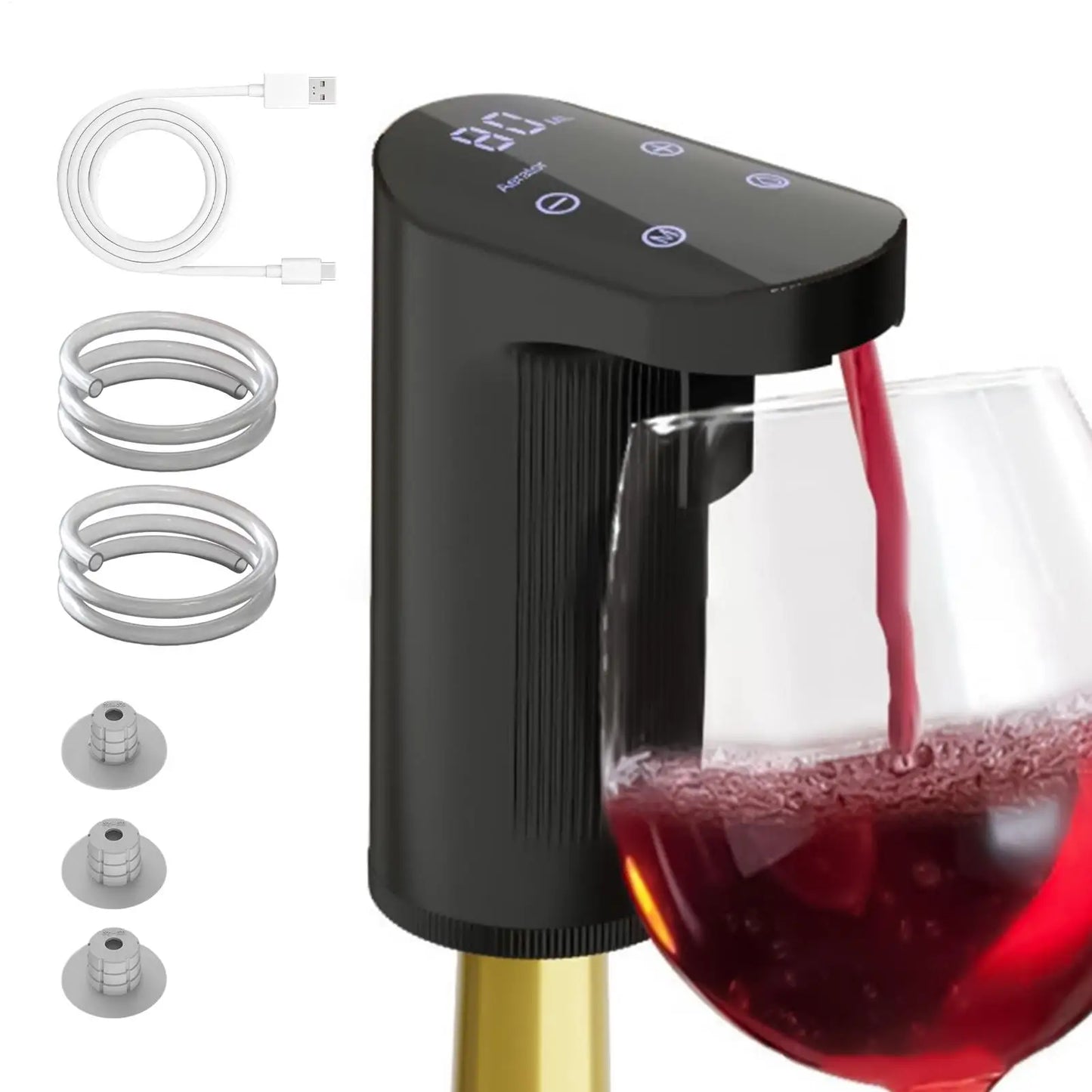 Electric Wine Dispenser USB Rechargeable Pouring Pump Adjustable Quantity Decanter Accessory Fall 2025 Entertaining