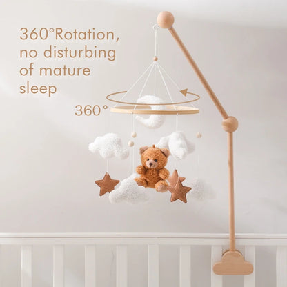 Baby Crib Mobile Wooden Nursery Newborn Sensory Toys