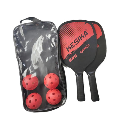 Lightweight Pickleball Paddle Set with 2 Rackets, 4 Balls, Storage Bag for Adults and Kids, High-Quality Wood Construction