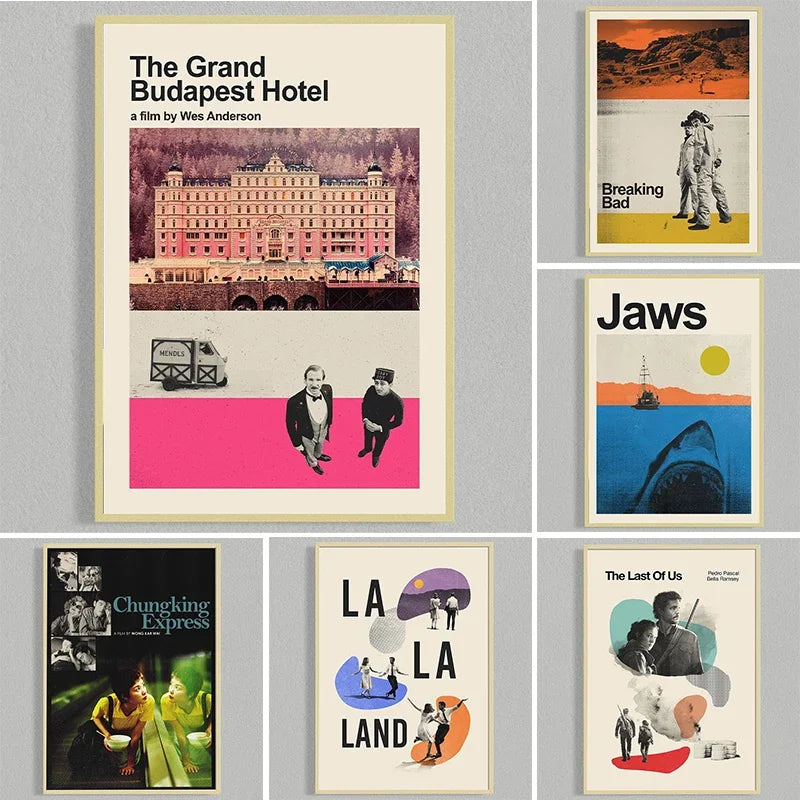 Retro Movie Poster Canvas Collage Mid Century Wall Art