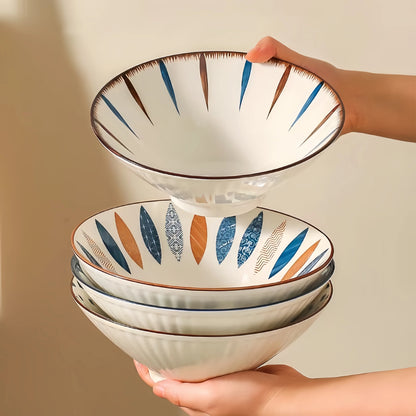 Cuenco de ramen de porcelana japonesa para fideos de 8 pulgadas grande