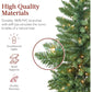 Slim Pre-Lit Christmas Tree - Space-Saving Pencil Spruce with 350 Lights, 1,075 Tips, Metal Base for Festive Decoration