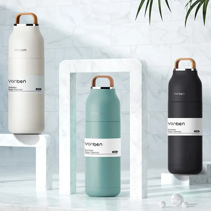 Reise-Wasserflasche 350ml 304 Edelstahl Vakuum-Thermoskanne Fall 2025 Isoliert Auslaufsicher Für Unterwegs