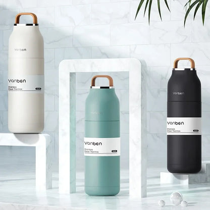 Reise-Wasserflasche 350ml 304 Edelstahl Vakuum-Thermoskanne Fall 2025 Isoliert Auslaufsicher Für Unterwegs
