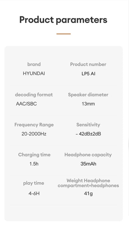 Écouteurs Bluetooth Traducteur IA Vrai Sans Fil Avec Microphone