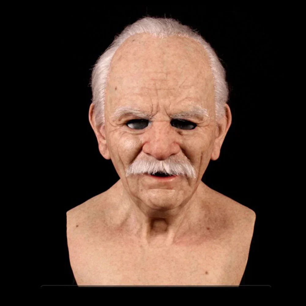 Realistisch siliconen Halloweenmasker dat het hele hoofd bedekt, opa en oma, cosplay-simulatierekwisiet 2026