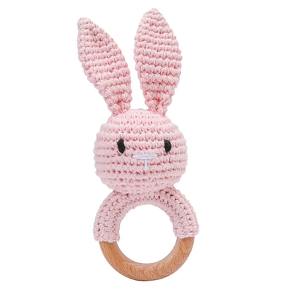Baby Crochet Rattle Bunny Teether Newborn Sensory Toys