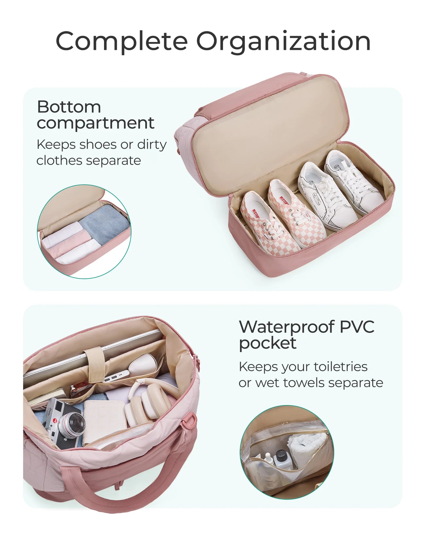 Travel Bag Weekender Duffle Carry On With Shoe Compartment Large Capacity For Travel 2026 Fall Essentials