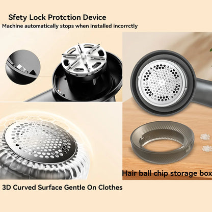 Electric Digital Display Lint Remover Portable Fabric Shaver for Clothes Fluff and Hair Balls