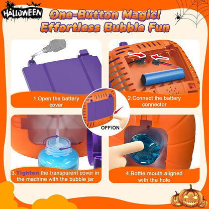 Pumpkin Bubble Machine Halloween 2025 With Lights Sound