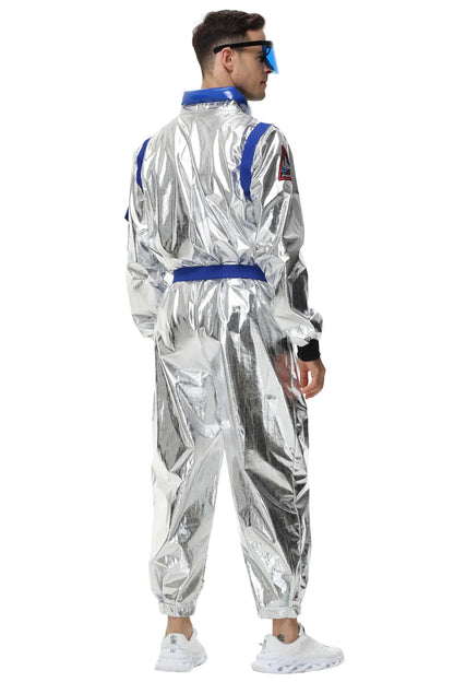 Zilverkleurig astronautenruimtepak voor volwassenen, jumpsuit voor koppels, cosplay voor Halloween, carnaval en verkleedfeesten 2026
