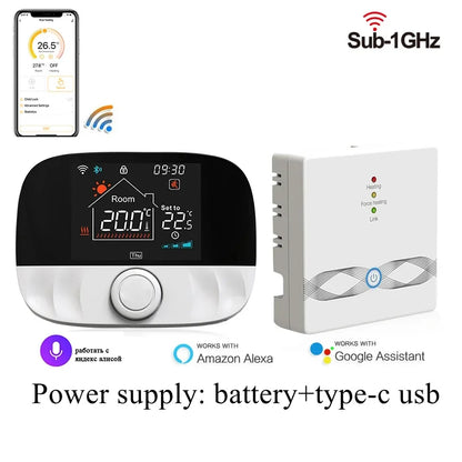 Smart Thermostat Wireless RF433 Floor Heating Control For Gas Boiler Tuya App USB Powered Fall 2025 Energy Saving