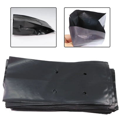 Breathable PE Seedling Nursery Bags - 100/200PCS Garden Tools for Vegetable Planting