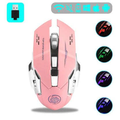 Wireless Gaming Mouse Rechargeable Silent RGB Backlight
