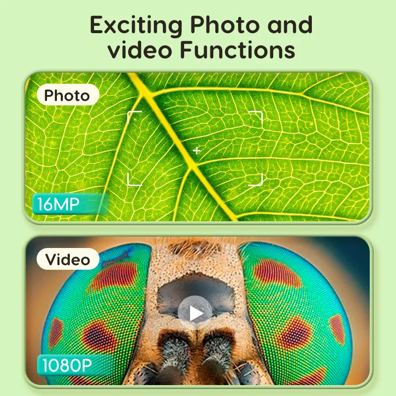 Microscopio digitale portatile per bambini - Ingrandimento 1000x, schermo IPS da 2", strumento per raccogliere monete