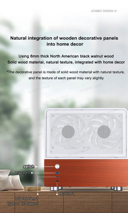 Boîtier PC Mini ITX MicroATX Vue sur Mer Verre Compact Gaming