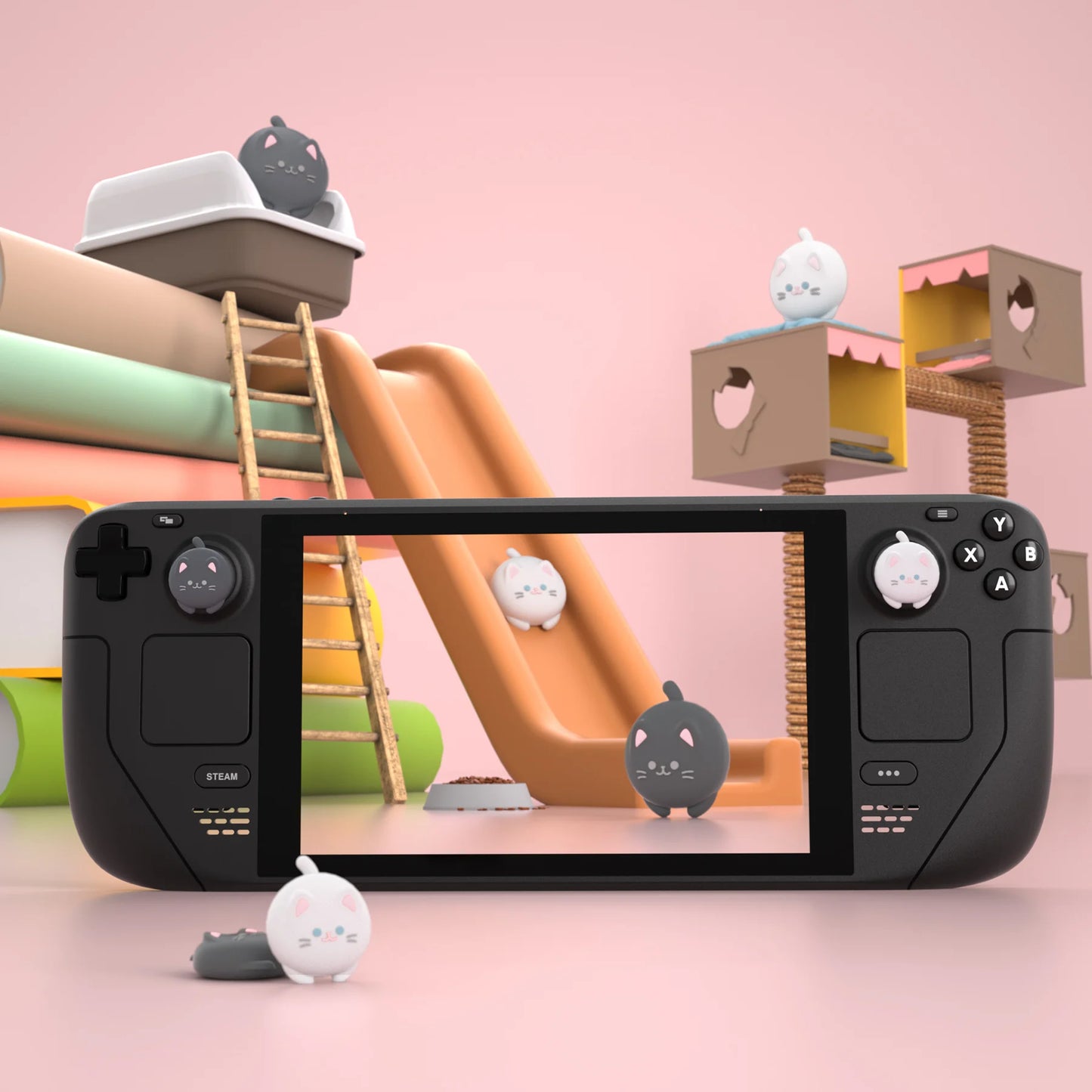 Tapas de agarre para pulgar Gato Cubiertas de joystick Steam Deck PS Portal