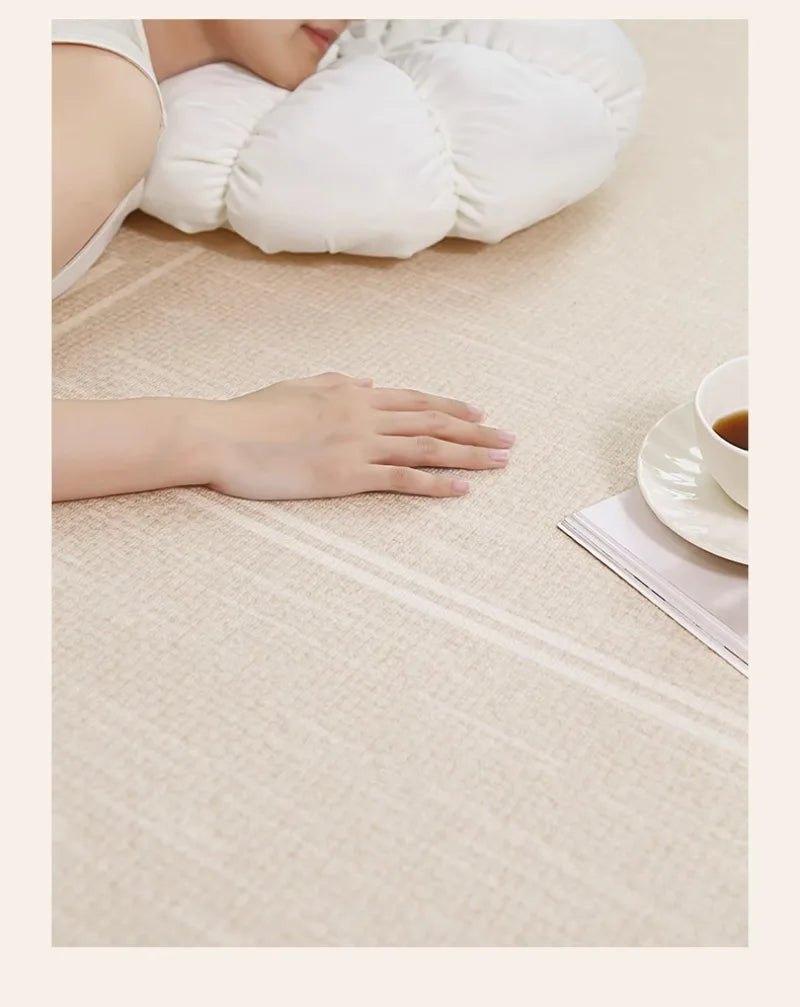 Round Rug Cream Wabi Sabi Luxury Non Slip Waterproof