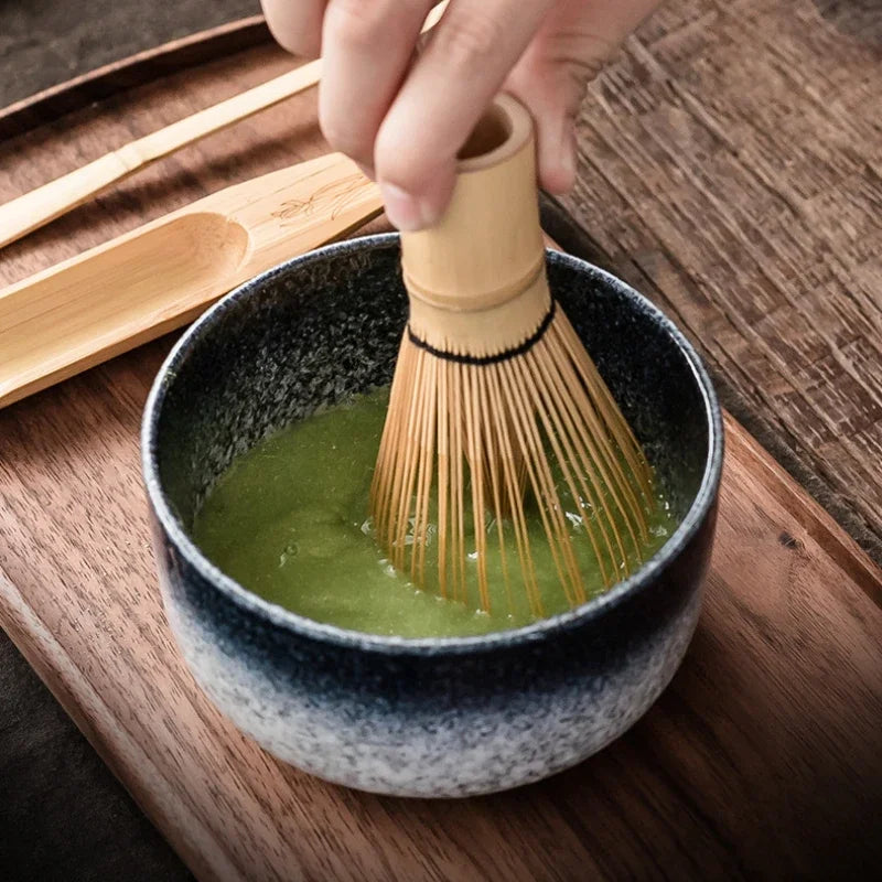 Matcha Tee Set 6-teilig Bambus Keramik Teegeschirr Zeremonie Geschenk