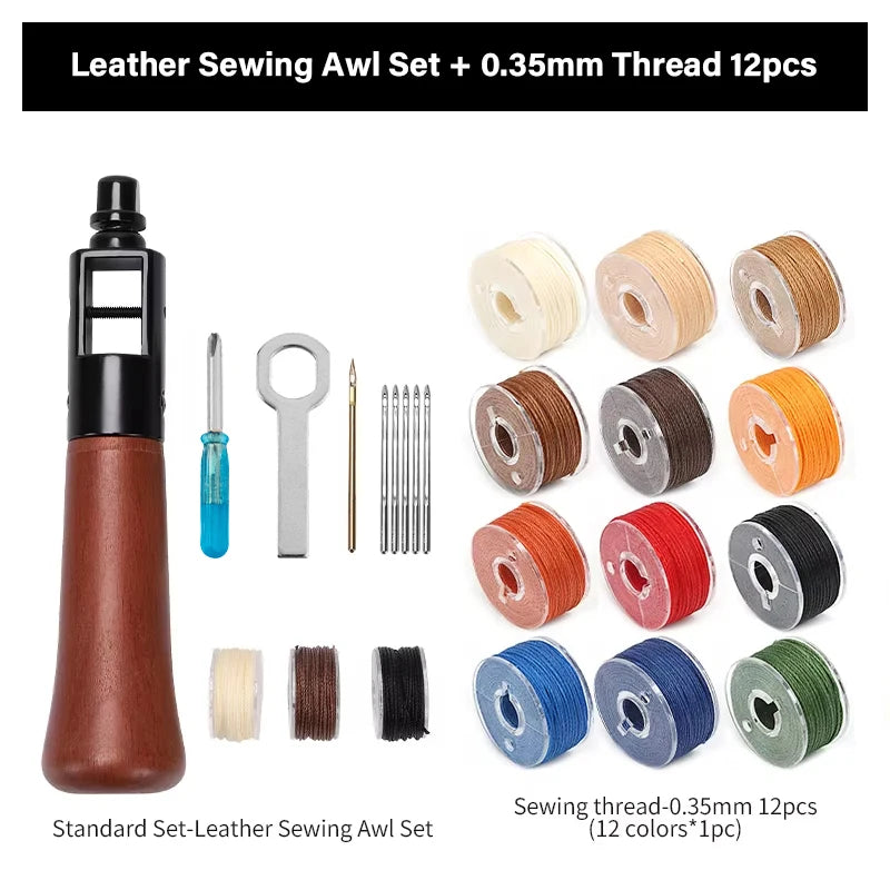 Kit de couture en cuir – ensemble d'outils premium pour couture à la main pour artisanat cuir et réparation de toile, cadeau automne 2026