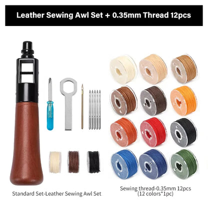 Kit de couture en cuir – ensemble d'outils premium pour couture à la main pour artisanat cuir et réparation de toile, cadeau automne 2026