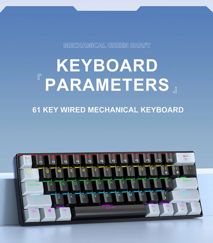 Teclado Mini Mecánico con Cable RGB Portátil 60 Porciento