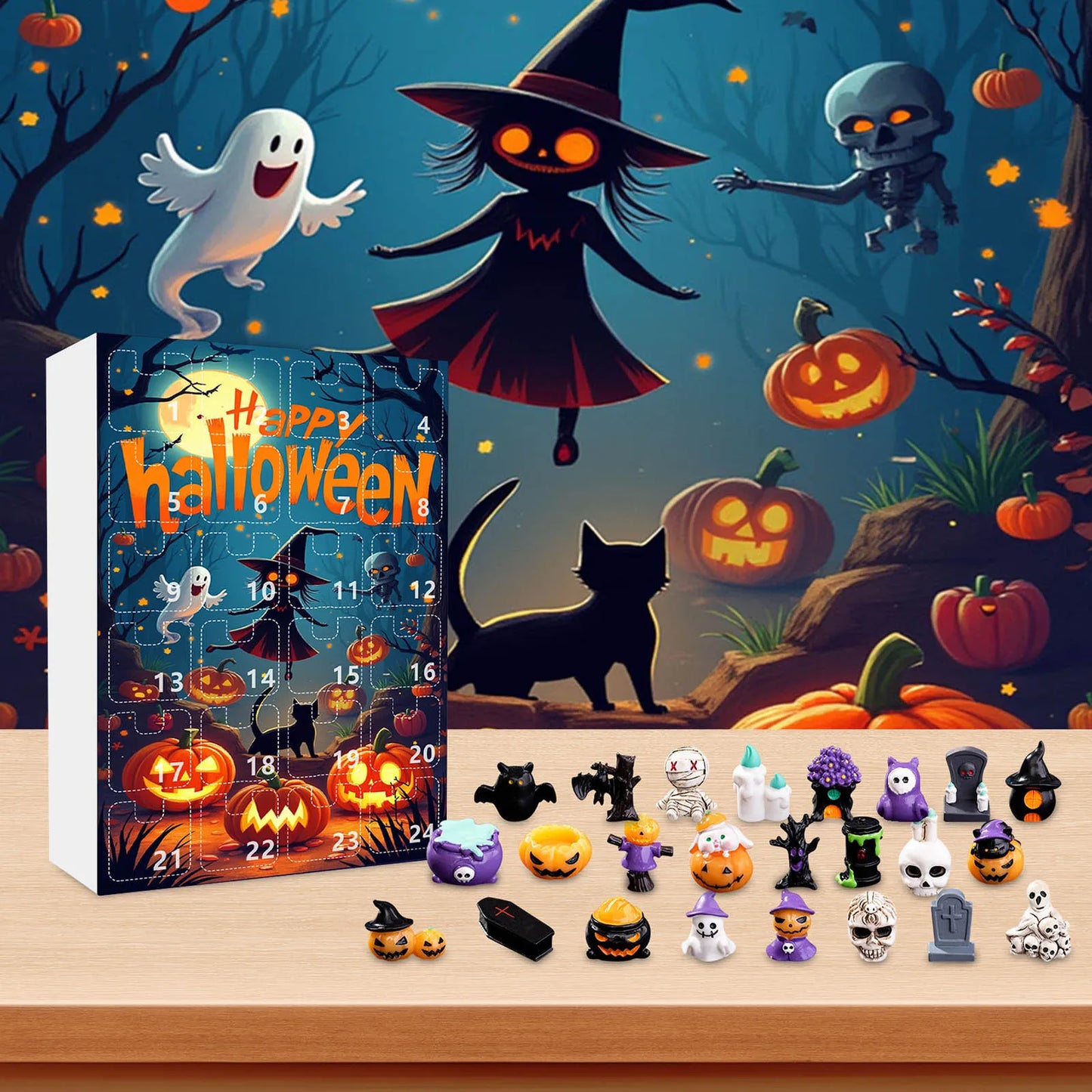 Calendario dell'Avvento di Halloween 24 Giorni Regali a Sorpresa Non Dolciumi