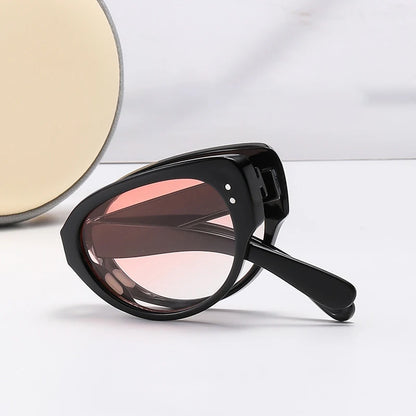 Cat eye solbriller, foldbare, smalt stel, efterår 2026, UV beskyttelse, modeaccessory