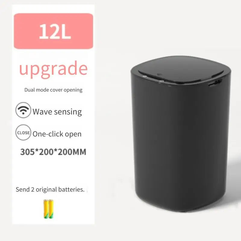 Smart Sensor Trash Bin With Flip Lid For Home Touchless