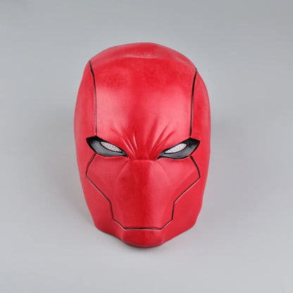 Red Hood Superhero Latex Helmet Full-Face Cosplay Mask for Adults Halloween 2026