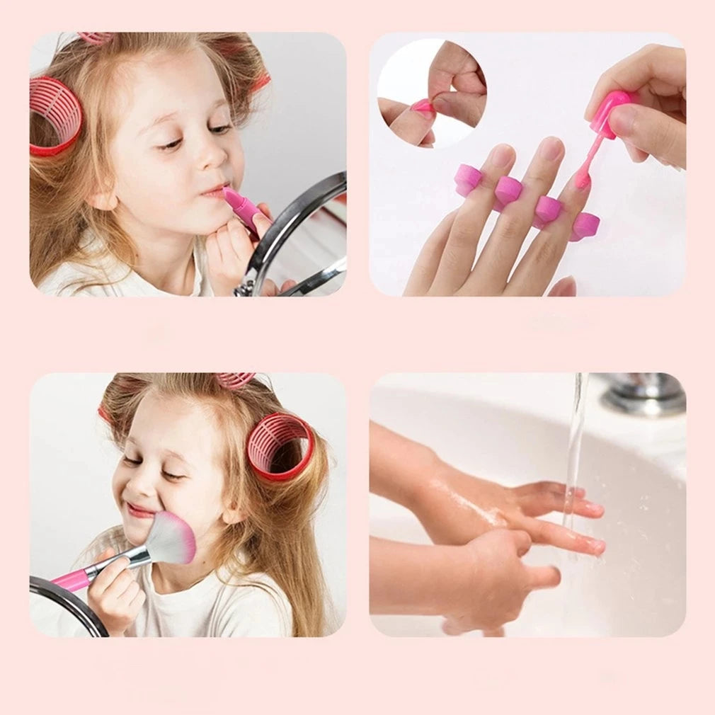 Kit de maquillage princesse pour enfants – Kit cosmétique sûr et non toxique avec rouge à lèvres et fard à paupières