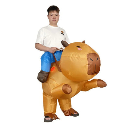 Opblaasbaar dierenmascotte-kostuum als capibara voor volwassenen, voor optredens in pretparken, op festivals en feesten 2026